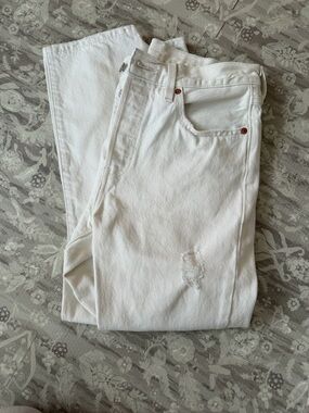 Levi’s 501 White Distressed Jeans Size 27